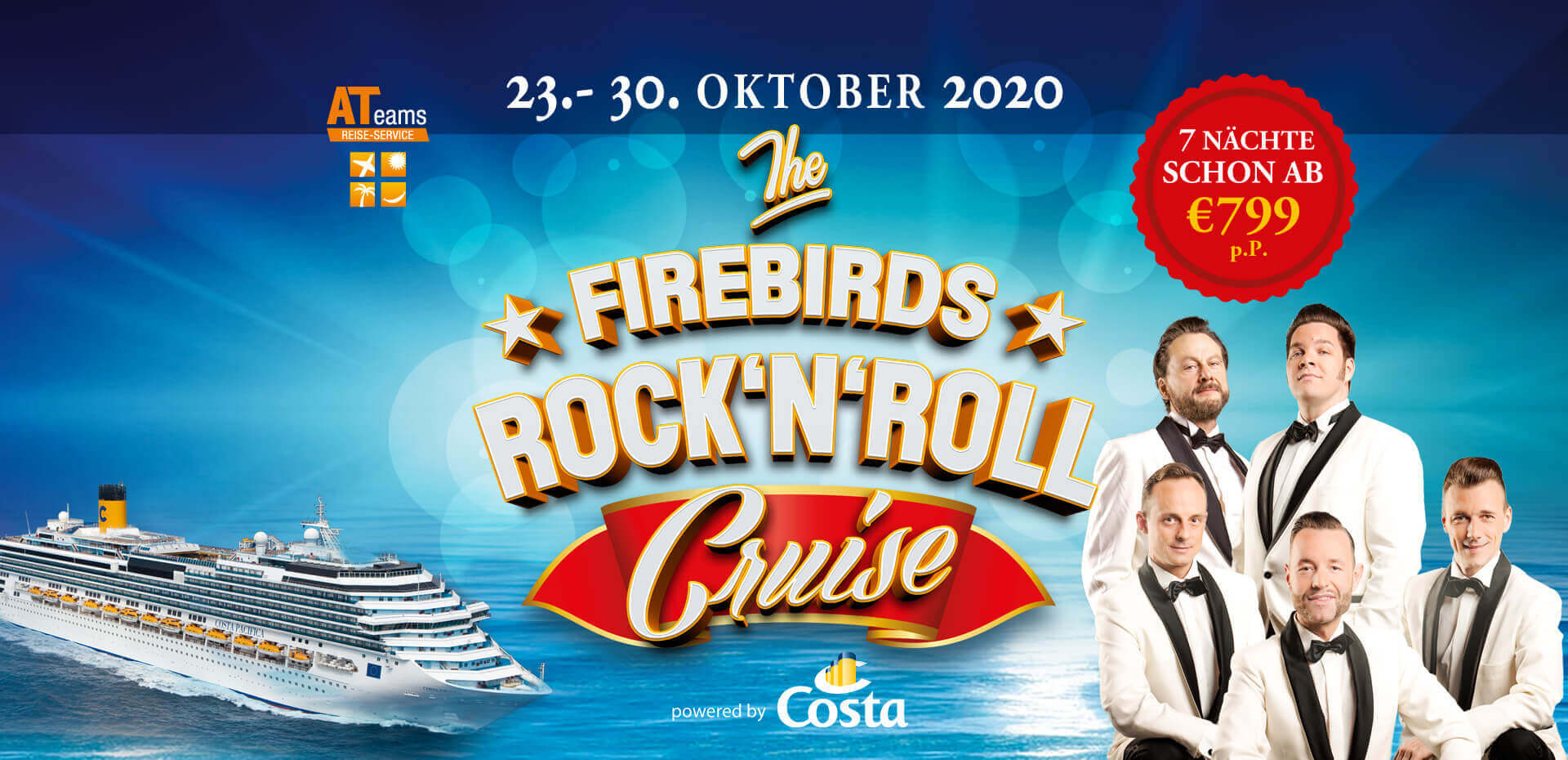 Im Oktober 2020 erwartet Euch „The Firebirds Rock’n’Roll Cruise“